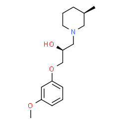 ChemSpider 2D Image | (2S)-1-(3-Methoxyphenoxy)-3-[(3R)-3-methyl-1-piperidinyl]-2-propanol | C16H25NO3
