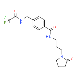 ChemSpider 2D Image | 4-({[Chloro(difluoro)acetyl]amino}methyl)-N-[3-(2-oxo-1-pyrrolidinyl)propyl]benzamide | C17H20ClF2N3O3