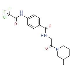 ChemSpider 2D Image | 4-{[Chloro(difluoro)acetyl]amino}-N-[2-(3-methyl-1-piperidinyl)-2-oxoethyl]benzamide | C17H20ClF2N3O3