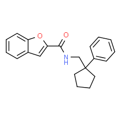 ChemSpider 2D Image | N-[(1-Phenylcyclopentyl)methyl]-1-benzofuran-2-carboxamide | C21H21NO2