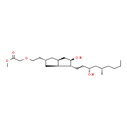 ChemSpider 2D Image | Methyl (2-{(2R,3aS,4R,5R,6aS)-5-hydroxy-4-[(3S,5S)-3-hydroxy-5-methyl-1-nonen-1-yl]octahydro-2-pentalenyl}ethoxy)acetate | C23H40O5