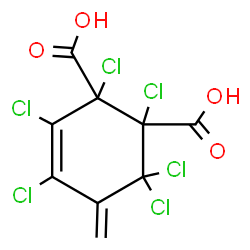 ChemSpider 2D Image | 1,2,3,4,6,6-Hexachloro-5-methylene-3-cyclohexene-1,2-dicarboxylic acid | C9H4Cl6O4