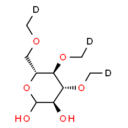ChemSpider 2D Image | 3,4,6-Tris-O-[(~2~H_1_)methyl]-D-glucopyranose | C9H15D3O6
