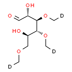ChemSpider 2D Image | 3,4,6-Tris-O-[(~2~H_1_)methyl]-D-glucose | C9H15D3O6