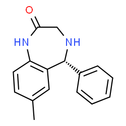 ChemSpider 2D Image | (5R)-7-Methyl-5-phenyl-1,3,4,5-tetrahydro-2H-1,4-benzodiazepin-2-one | C16H16N2O