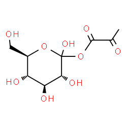 ChemSpider 2D Image | (3R,4S,5S,6R)-2,3,4,5-Tetrahydroxy-6-(hydroxymethyl)tetrahydro-2H-pyran-2-yl 2-oxopropanoate (non-preferred name) | C9H14O9