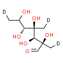 ChemSpider 2D Image | 5-Deoxy-4-C-[(1R)-1,2-dihydroxy(3-~2~H_1_)propyl]-2-C-(~2~H_1_)methyl-L-(5-~2~H_1_)arabinose | C9H15D3O6
