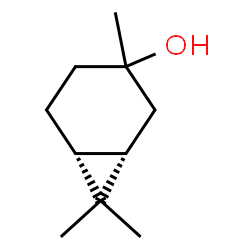 ChemSpider 2D Image | (1S,6R)-3,7,7-Trimethylbicyclo[4.1.0]heptan-3-ol | C10H18O