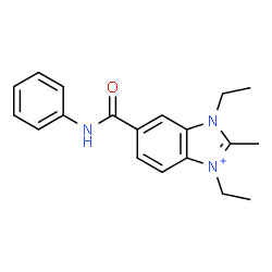 ChemSpider 2D Image | 1,3-Diethyl-2-methyl-6-(phenylcarbamoyl)-1H-3,1-benzimidazol-3-ium | C19H22N3O