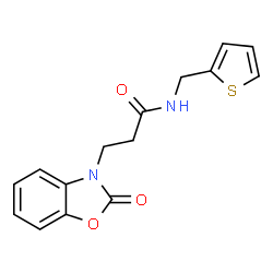 ChemSpider 2D Image | 3-(2-Oxo-1,3-benzoxazol-3(2H)-yl)-N-(2-thienylmethyl)propanamide | C15H14N2O3S
