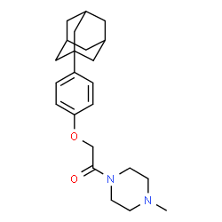 ChemSpider 2D Image | 2-[4-(Adamantan-1-yl)phenoxy]-1-(4-methyl-1-piperazinyl)ethanone | C23H32N2O2