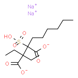 ChemSpider 2D Image | Disodium 2,2-diethyl-3-hexyl-3-sulfosuccinate | C14H24Na2O7S
