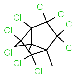 ChemSpider 2D Image | 1,2,2,3,3,5,5,6,6-Nonachloro-4,7,7-trimethylbicyclo[2.2.1]heptane | C10H9Cl9
