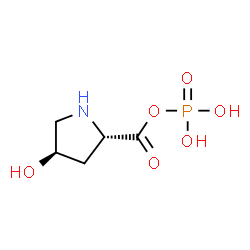 ChemSpider 2D Image | [(2S,4R)-4-Hydroxy-2-pyrrolidinyl]carbonyl dihydrogen phosphate | C5H10NO6P