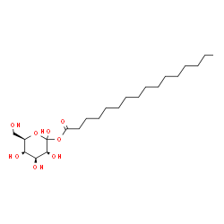 ChemSpider 2D Image | (3R,4S,5S,6R)-2,3,4,5-Tetrahydroxy-6-(hydroxymethyl)tetrahydro-2H-pyran-2-yl palmitate (non-preferred name) | C22H42O8