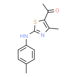 ChemSpider 2D Image | 1-{4-Methyl-2-[(4-methylphenyl)amino]-1,3-thiazol-5-yl}ethanone | C13H14N2OS