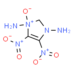 ChemSpider 2D Image | 4,5-Dinitro-2,3-dihydro-1H-imidazole-1,3-diamine 3-oxide | C3H6N6O5