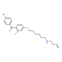 ChemSpider 2D Image | (4-Bromophenyl)(4-{[6-(3-buten-1-ylamino)hexyl]oxy}-2-fluorophenyl)methanone | C23H27BrFNO2