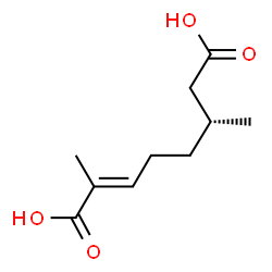 ChemSpider 2D Image | (2E,6R)-2,6-Dimethyl-2-octenedioic acid | C10H16O4