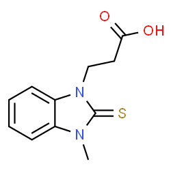 ChemSpider 2D Image | 2,3-Dihydro-3-methyl-2-thioxo-1H-benzimidazole-1-propanoic acid | C11H12N2O2S
