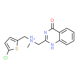 ChemSpider 2D Image | (5-Chloro-2-thienyl)-N-methyl-N-[(4-oxo-1,4-dihydro-2-quinazolinyl)methyl]methanaminium | C15H15ClN3OS