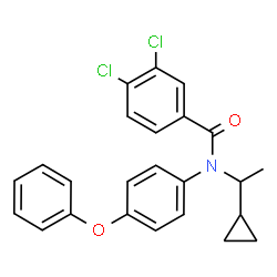 ChemSpider 2D Image | 3,4-Dichloro-N-(1-cyclopropylethyl)-N-(4-phenoxyphenyl)benzamide | C24H21Cl2NO2