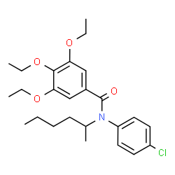 ChemSpider 2D Image | N-(4-Chlorophenyl)-3,4,5-triethoxy-N-(2-hexanyl)benzamide | C25H34ClNO4