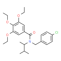 ChemSpider 2D Image | N-(4-Chlorobenzyl)-3,4,5-triethoxy-N-(3-methyl-2-butanyl)benzamide | C25H34ClNO4