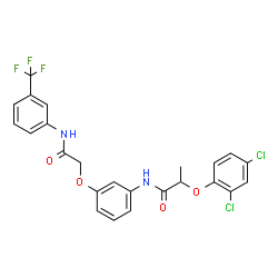 ChemSpider 2D Image | 2-(2,4-Dichlorophenoxy)-N-[3-(2-oxo-2-{[3-(trifluoromethyl)phenyl]amino}ethoxy)phenyl]propanamide | C24H19Cl2F3N2O4