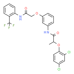 ChemSpider 2D Image | 2-(2,4-Dichlorophenoxy)-N-[3-(2-oxo-2-{[2-(trifluoromethyl)phenyl]amino}ethoxy)phenyl]propanamide | C24H19Cl2F3N2O4