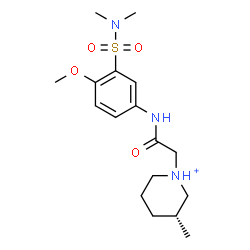 ChemSpider 2D Image | (3R)-1-(2-{[3-(Dimethylsulfamoyl)-4-methoxyphenyl]amino}-2-oxoethyl)-3-methylpiperidinium | C17H28N3O4S