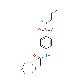 ChemSpider 2D Image | 4-[2-({4-[Butyl(methyl)sulfamoyl]phenyl}amino)-2-oxoethyl]morpholin-4-ium | C17H28N3O4S