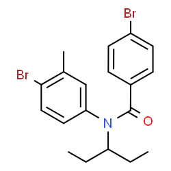ChemSpider 2D Image | 4-Bromo-N-(4-bromo-3-methylphenyl)-N-(3-pentanyl)benzamide | C19H21Br2NO