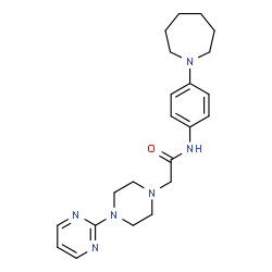 ChemSpider 2D Image | N-[4-(1-Azepanyl)phenyl]-2-[4-(2-pyrimidinyl)-1-piperazinyl]acetamide | C22H30N6O