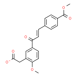 ChemSpider 2D Image | (2-Methoxy-5-{(2E)-3-[4-(methoxycarbonyl)phenyl]-2-propenoyl}phenyl)acetate | C20H17O6