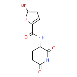 ChemSpider 2D Image | 5-Bromo-N-(2,6-dioxo-3-piperidinyl)-2-furamide | C10H9BrN2O4