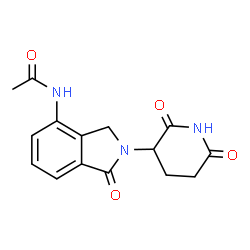 ChemSpider 2D Image | N-[2-(2,6-Dioxo-3-piperidinyl)-1-oxo-2,3-dihydro-1H-isoindol-4-yl]acetamide | C15H15N3O4