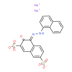 ChemSpider 2D Image | Disodium (4E)-4-(1-naphthylhydrazono)-3-oxo-3,4-dihydro-2,7-naphthalenedisulfonate | C20H12N2Na2O7S2