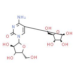 ChemSpider 2D Image | 1-C-{4-Amino-2-oxo-1-[(3xi)-D-erythro-pentofuranosyl]-1,2-dihydro-5-pyrimidinyl}-alpha-D-arabinofuranose | C14H21N3O10