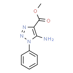 ChemSpider 2D Image | Methyl 5-amino-1-phenyl-1H-1,2,3-triazole-4-carboxylate | C10H10N4O2