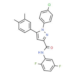 ChemSpider 2D Image | 1-(4-Chlorophenyl)-N-(2,5-difluorophenyl)-5-(3,4-dimethylphenyl)-1H-pyrazole-3-carboxamide | C24H18ClF2N3O