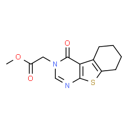 ChemSpider 2D Image | Methyl (4-oxo-5,6,7,8-tetrahydro[1]benzothieno[2,3-d]pyrimidin-3(4H)-yl)acetate | C13H14N2O3S