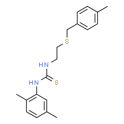 ChemSpider 2D Image | 1-(2,5-Dimethylphenyl)-3-{2-[(4-methylbenzyl)sulfanyl]ethyl}thiourea | C19H24N2S2
