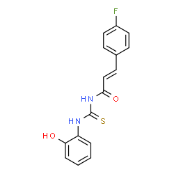 ChemSpider 2D Image | (2E)-3-(4-Fluorophenyl)-N-[(2-hydroxyphenyl)carbamothioyl]acrylamide | C16H13FN2O2S