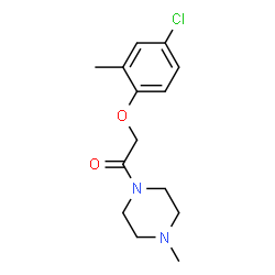 ChemSpider 2D Image | 2-(4-Chloro-2-methylphenoxy)-1-(4-methyl-1-piperazinyl)ethanone | C14H19ClN2O2