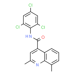 ChemSpider 2D Image | 2,8-Dimethyl-N-(2,4,6-trichlorophenyl)-4-quinolinecarboxamide | C18H13Cl3N2O