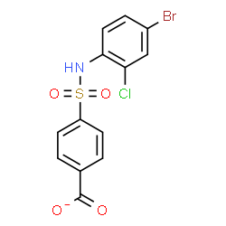 ChemSpider 2D Image | 4-[(4-Bromo-2-chlorophenyl)sulfamoyl]benzoate | C13H8BrClNO4S