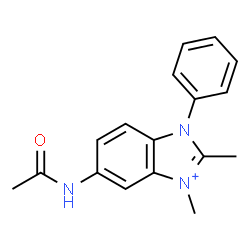 ChemSpider 2D Image | 5-Acetamido-2,3-dimethyl-1-phenyl-1H-3,1-benzimidazol-3-ium | C17H18N3O