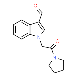 ChemSpider 2D Image | 1-[2-OXO-2-(PYRROLIDIN-1-YL)ETHYL]INDOLE-3-CARBALDEHYDE | C15H16N2O2