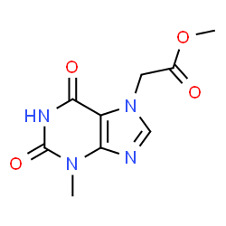 ChemSpider 2D Image | Methyl (3-methyl-2,6-dioxo-1,2,3,6-tetrahydro-7H-purin-7-yl)acetate | C9H10N4O4